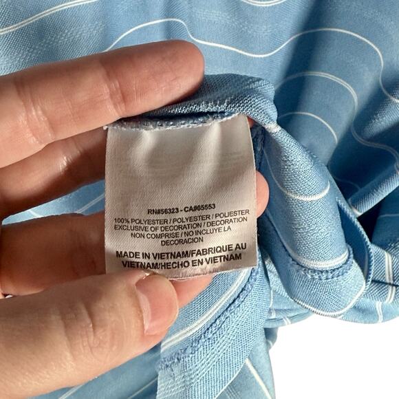 Nike Golf Men's XXL Blue & White Striped Performance Polo Shirt Athleisure READ - Picture 6 of 10